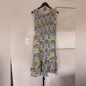 Floral Blue and Yellow Maxi Dress
